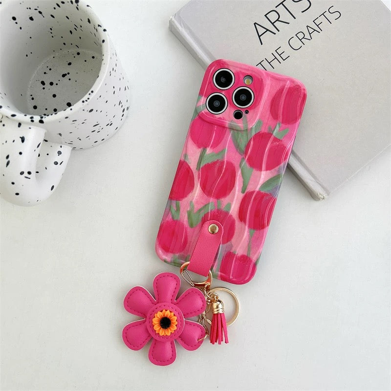 Coque de téléphone à motif de tulipes