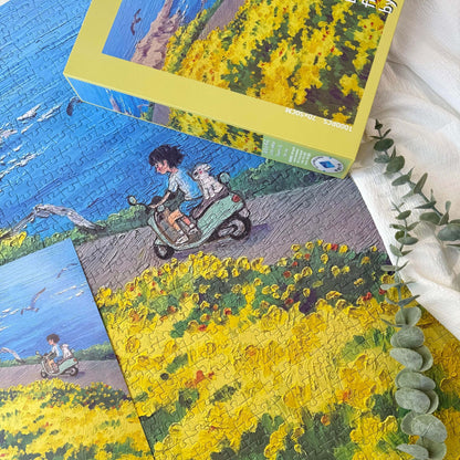 Yellow Flowers by the Sea 1000 Piece Jigsaw Puzzle Tutu Dingdang