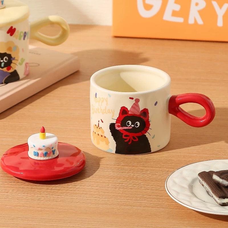 Tasse en céramique « Joyeux anniversaire, joli chat »