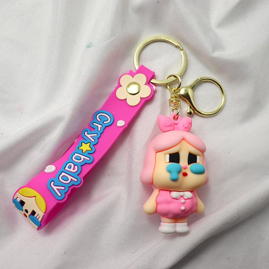 3D Cartoon Crying Girl Keychain