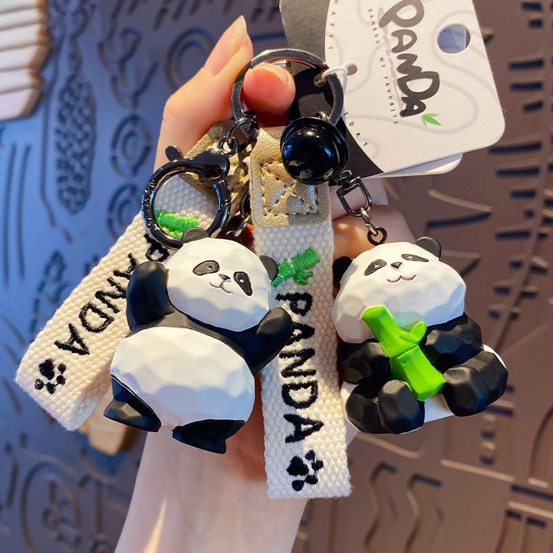 Cute Panda Keychain Strap Cartoon Key Ring Gift