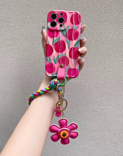 Coque de téléphone à motif de tulipes