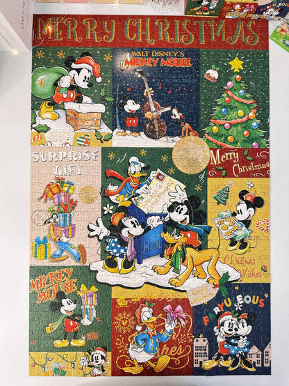 Mickey & Friends Merry Christmas 1000 Piece Gold Foil Jigsaw Puzzle Gubu