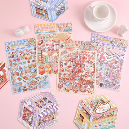 Whimsical 3D Mini World Stickers – DIY Scene Kit for Journals & Crafts