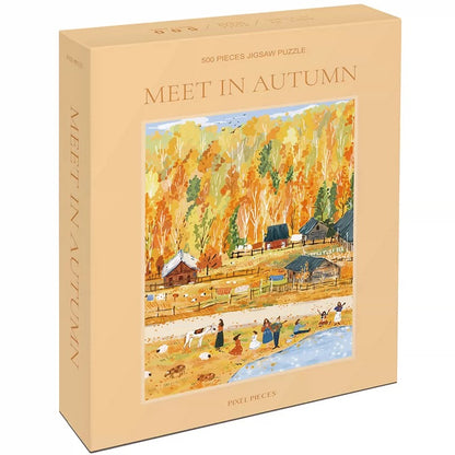 Meet in Autumn 500 Piece Jigsaw Puzzle