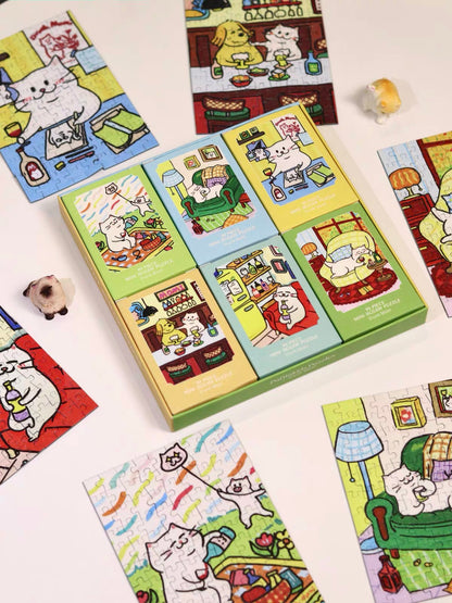 Puffinkids Drunk Momi Second Edition 6 x 99 Piece Mini Jigsaw Puzzle Set Puffinkids