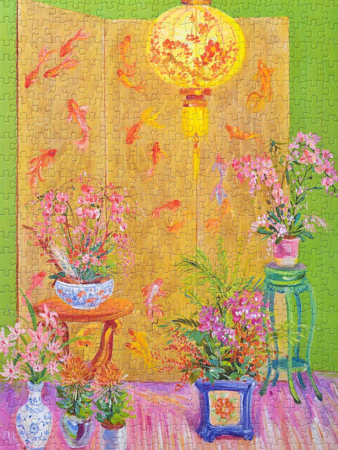 CHILL PUZ Four Gentlemen Among Flowers 500 Piece Puzzle