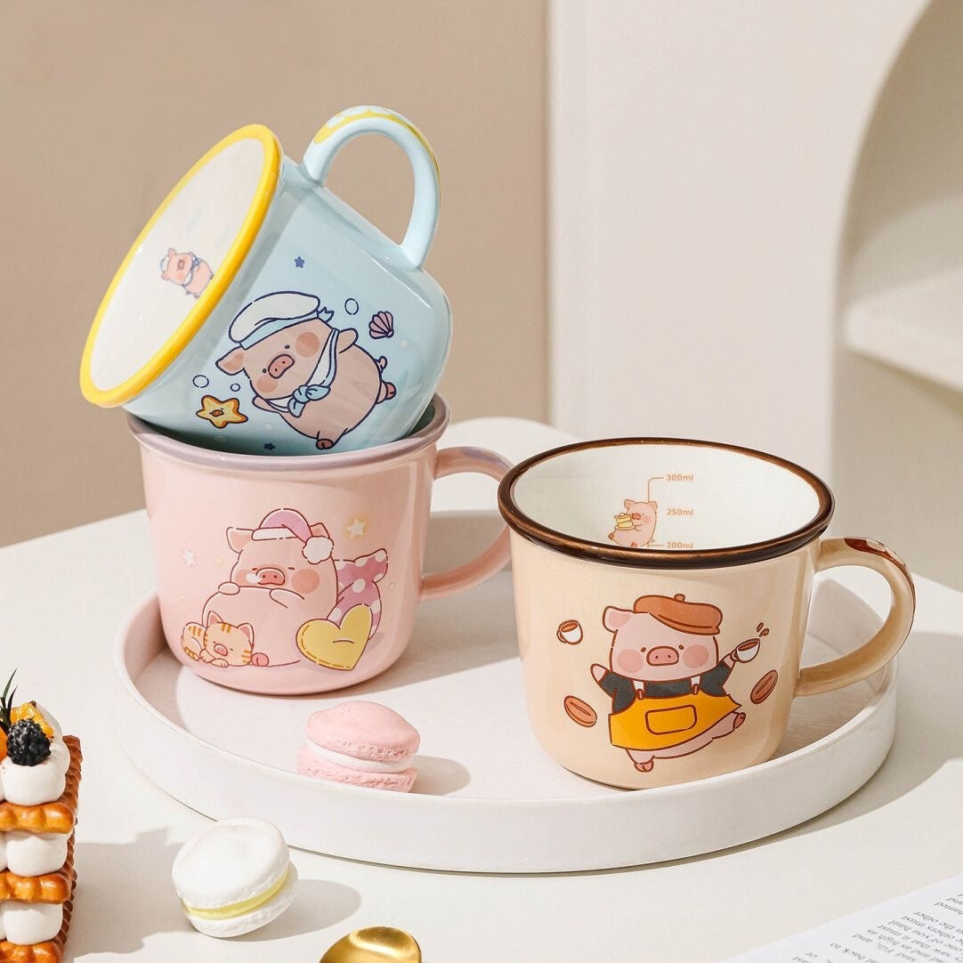 Cute Cartoon Pig Ceramic Mug