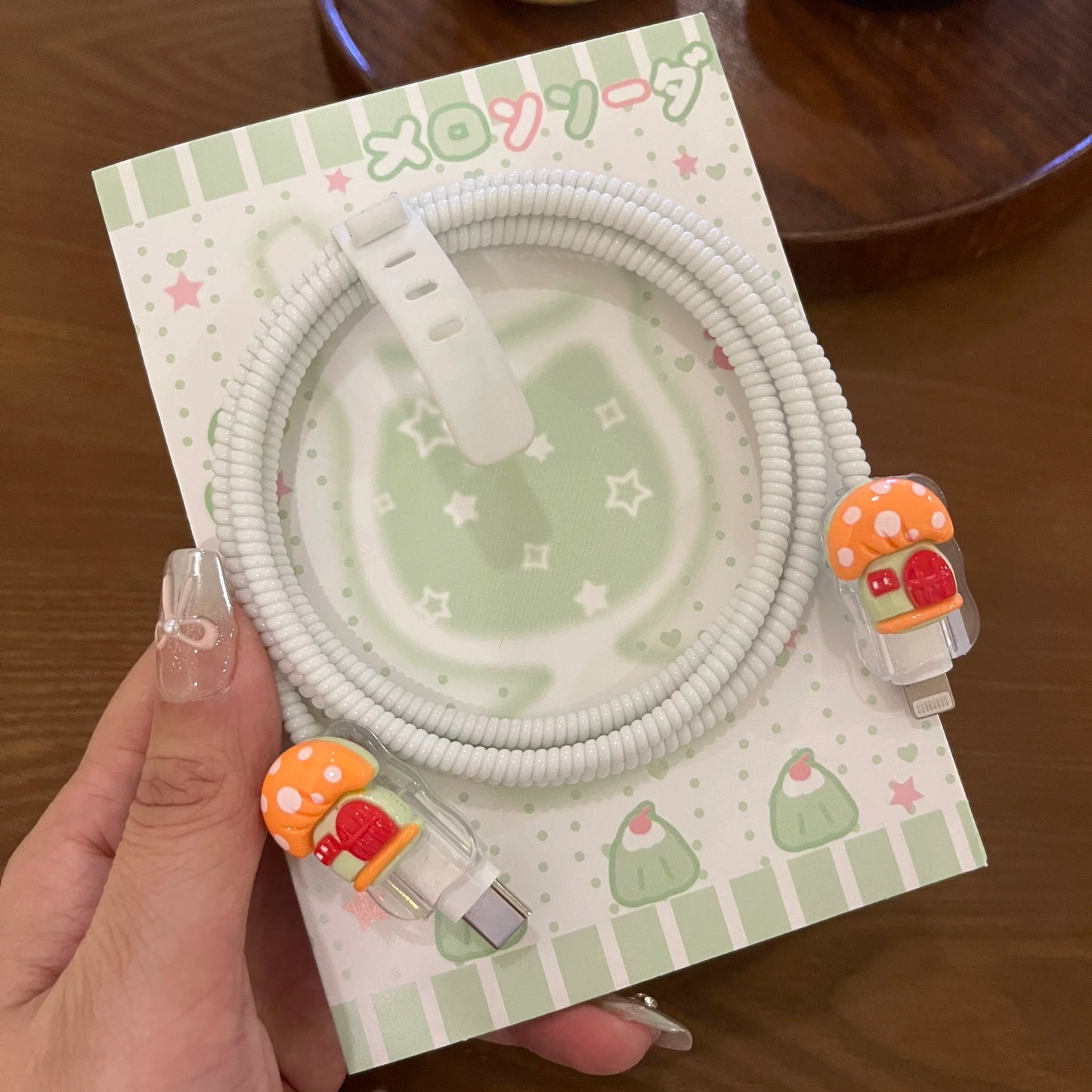 Cute Cartoon Charging Cable Protector Set – Decorative Plug & Cord Cover V Boutique Studio