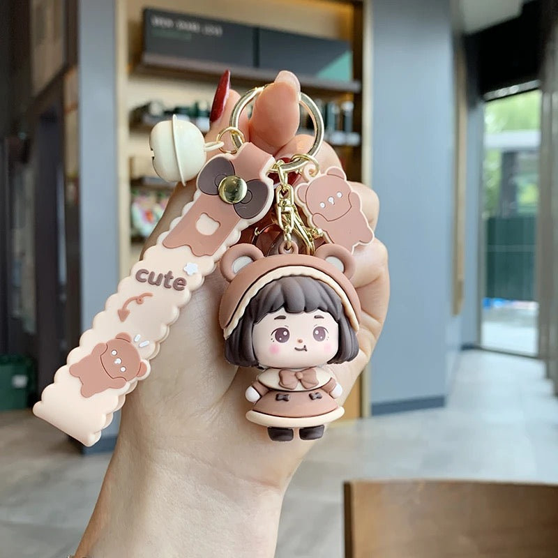 Kawaii Girl Keychain Set