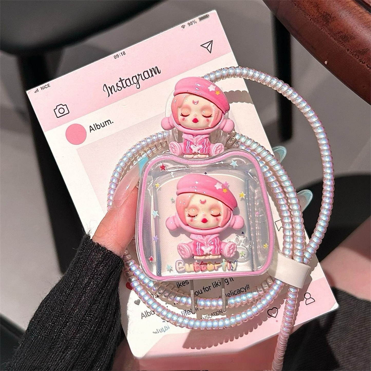 Cute 3D Doll Charging Cable Set with Protector – Kawaii Cable Cover