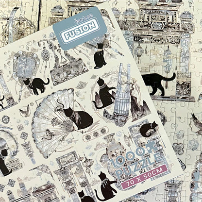 Botop Fusion Qing Dynasty Black Cat 1000 Piece Jigsaw Puzzle