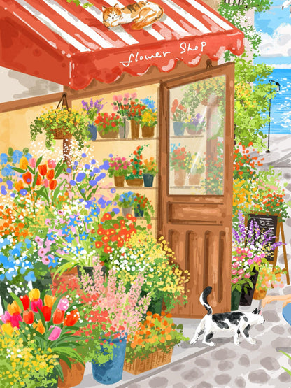 Seaside Flower Shop 1000 Piece Jigsaw Puzzle Momibook