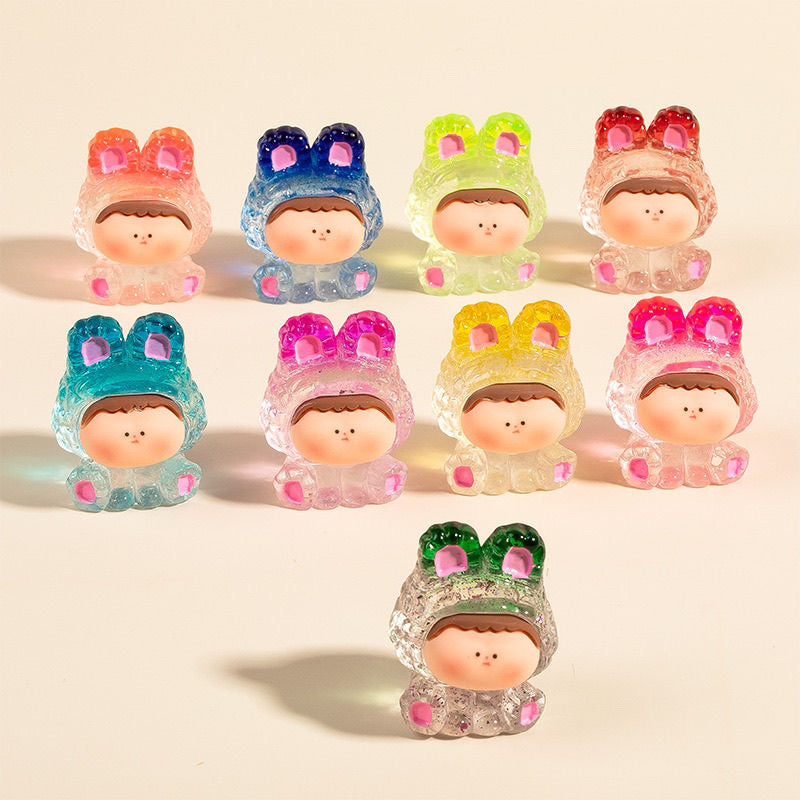 Crystal Bunny Resin Baby Figurines – DIY Charms & Cute Desk Decor