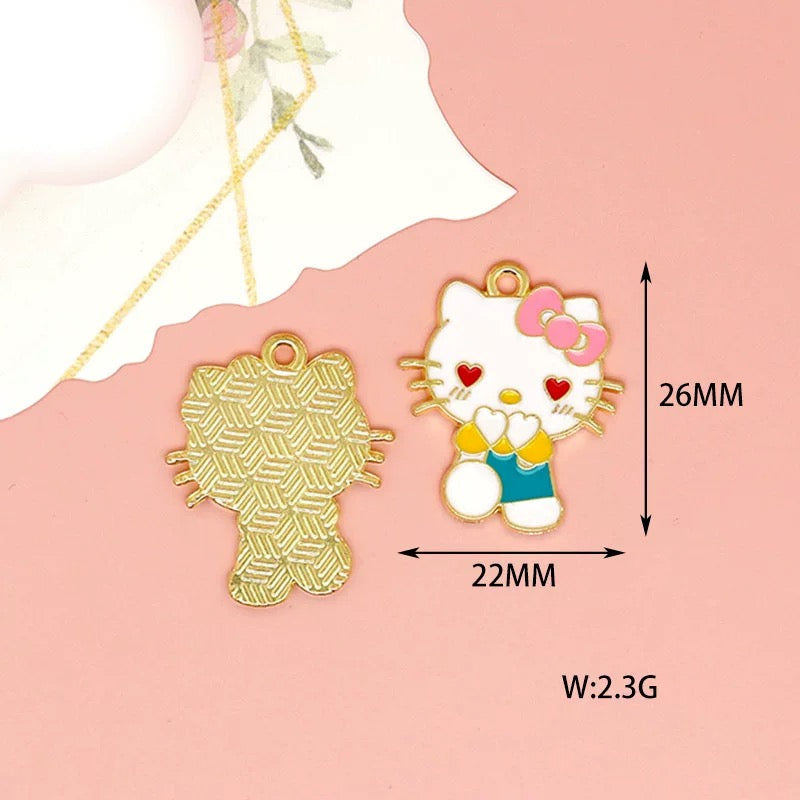 Cheerful Kitty Alloy Charms for Jewelry Making