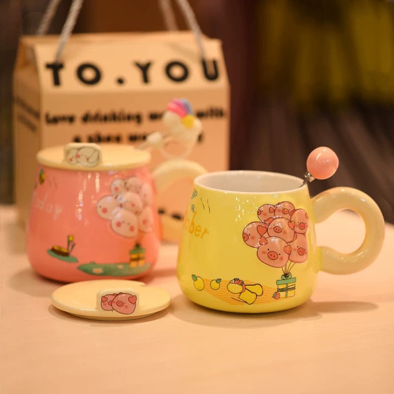 Jolie tasse en céramique à motif de dessin animé
