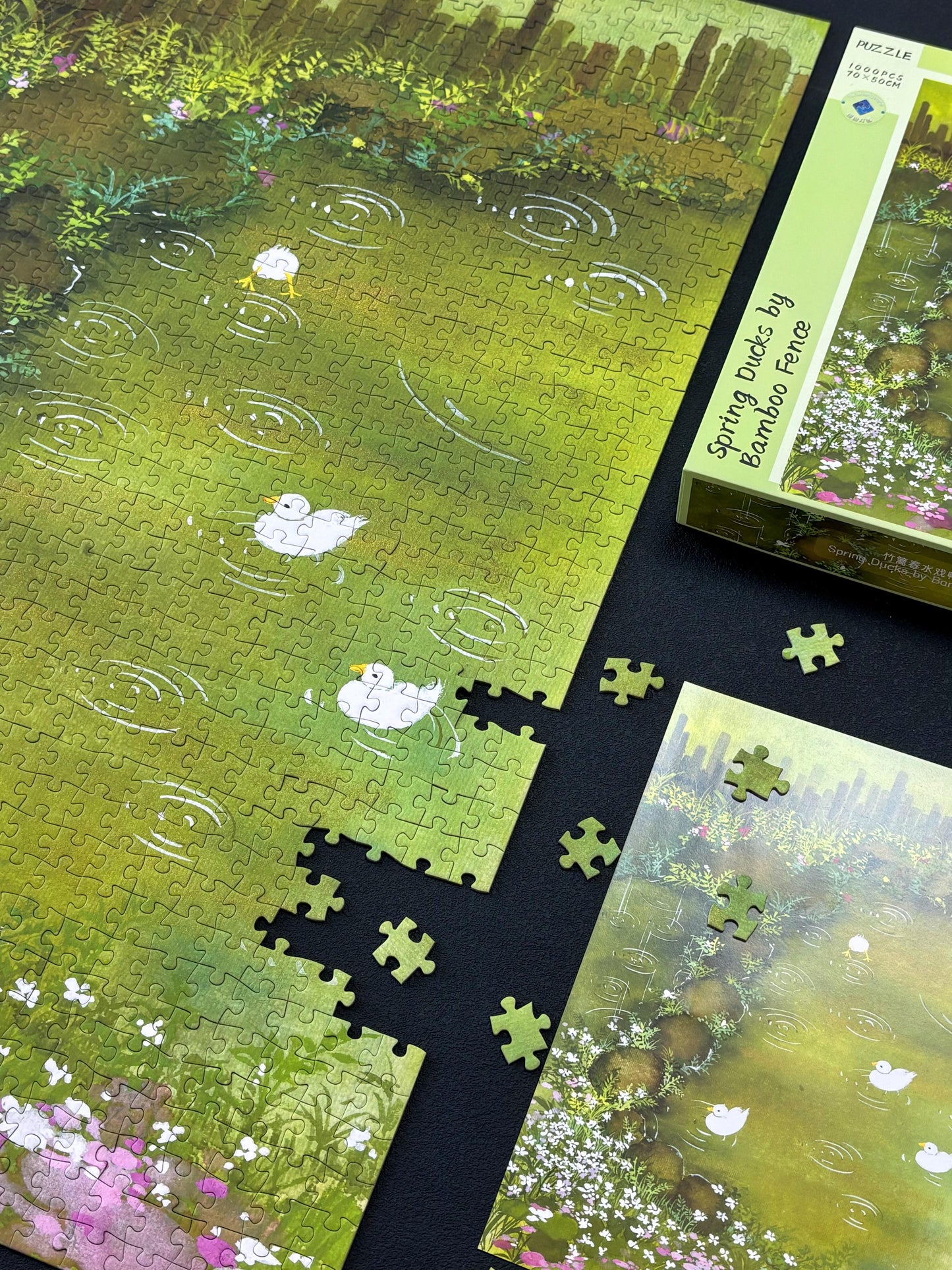 Spring Ducks by Bamboo Fence 1000 Piece Jigsaw Puzzle Tutu Dingdang