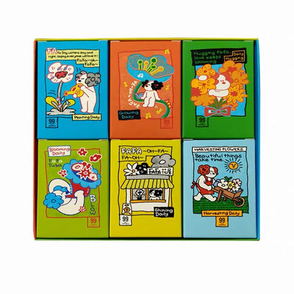 Puffinkids Fafa Dog Blooming Days 6 x 99 Piece Mini Jigsaw Puzzle Set Puffinkids