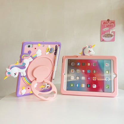 Cute Unicorn iPad Case with 360° Rotating Stand – Shockproof & Fun