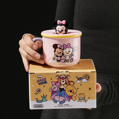 Cute Cartoon Character Ceramic Mug with Lid