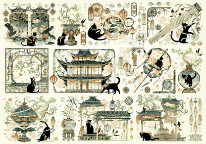 Botop Fusion Song Dynasty Black Cat 1000 Piece Jigsaw Puzzle