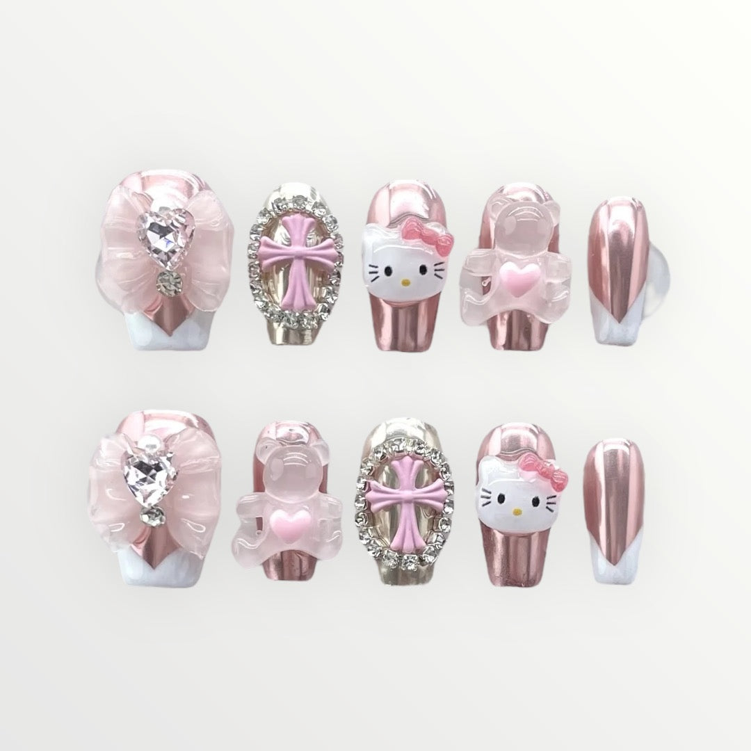Ongles à coller Pink Kitty
