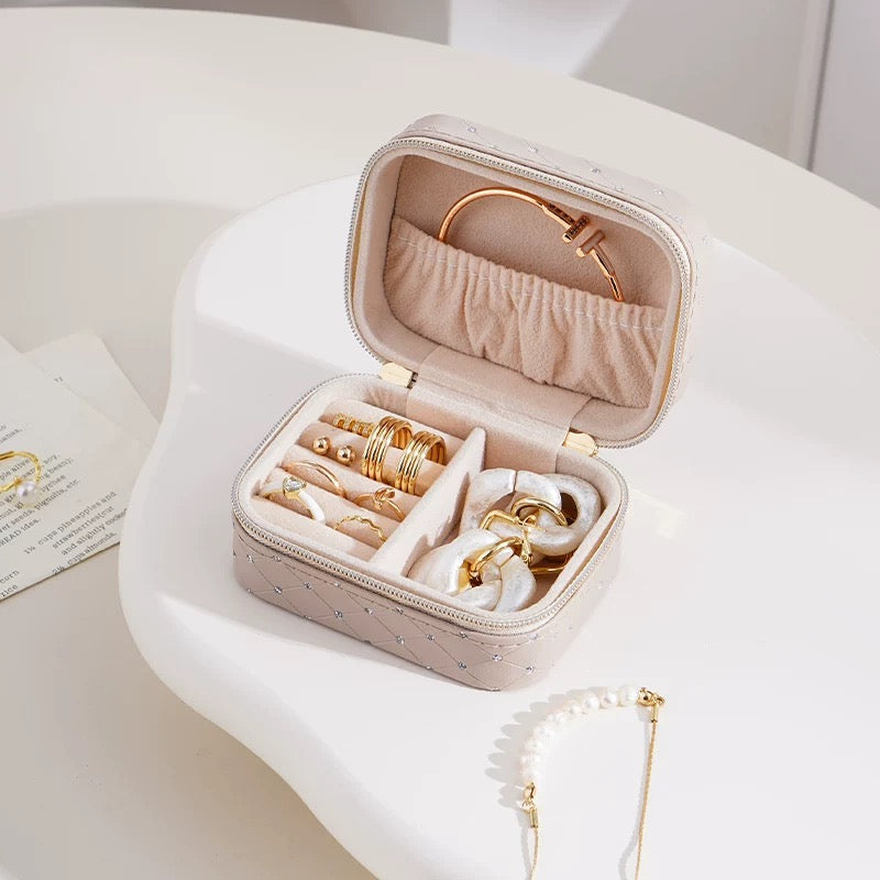 Coffret de rangement de bijoux matelassé de luxe
