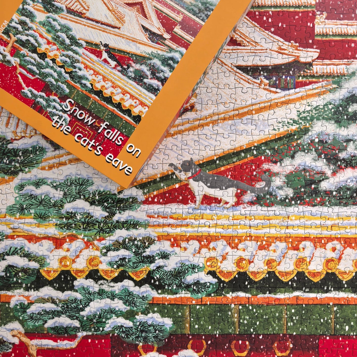 Snow Falls on the Cat’s Eave 1000-Piece Jigsaw Puzzle Tutu Dingdang