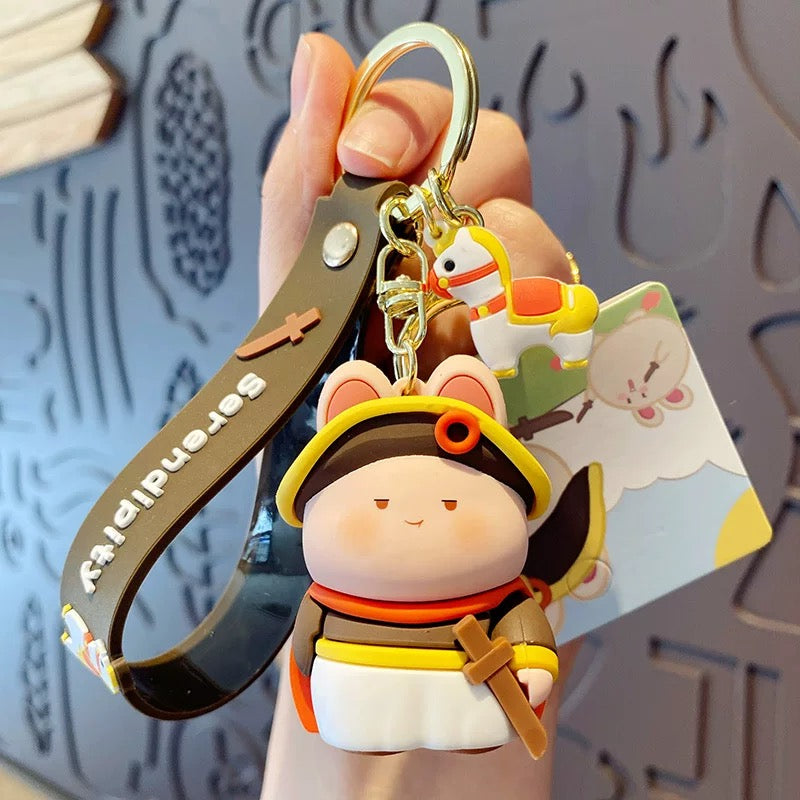 Cartoon Bunny Buds Keychain Series – Inspired by Classic Art