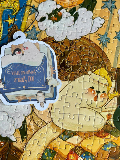 Pin Pin Counting Sheep 521 Piece Foil Jigsaw Puzzle Pin Pin