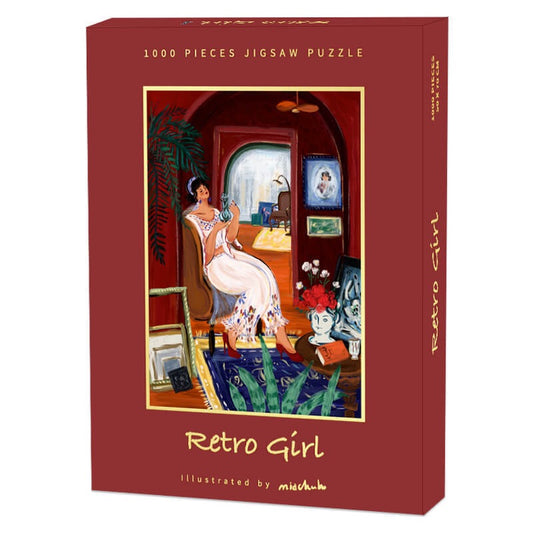 Retro Girl 1000 Piece Art Jigsaw Puzzle