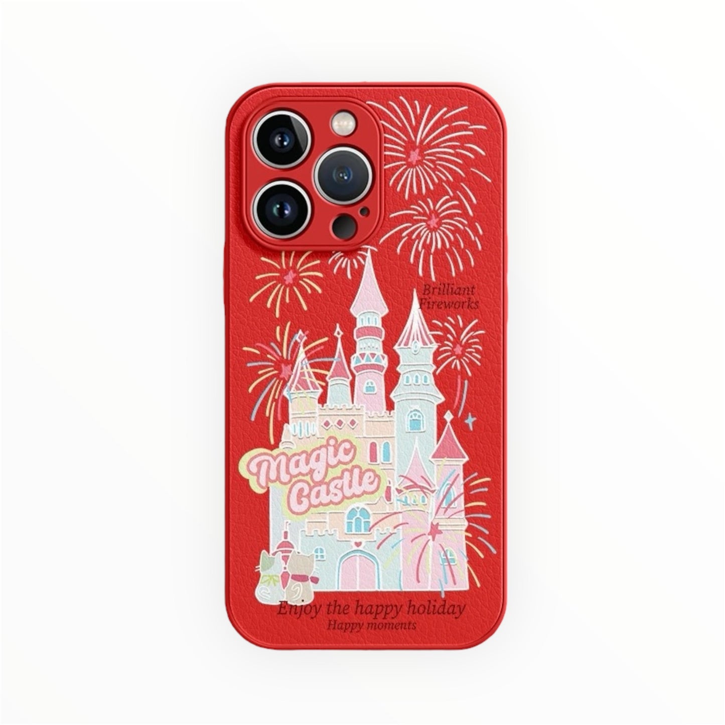Étui de téléphone en cuir liquide Magic Castle