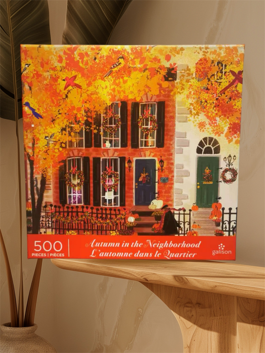 Galison Autumn in the Neighborhood 500 Piece Puzzle