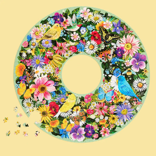 Spring Floral Wreath 1000 Piece Puzzle WerkShoppe
