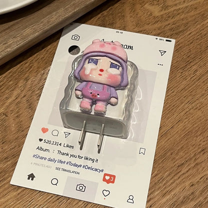Cute Crybaby 3D Doll Cable Cover Set – Kawaii Charging Cable Protector