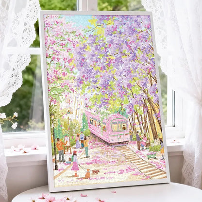 Spring Train 1000 Piece Jigsaw Puzzle Gubu