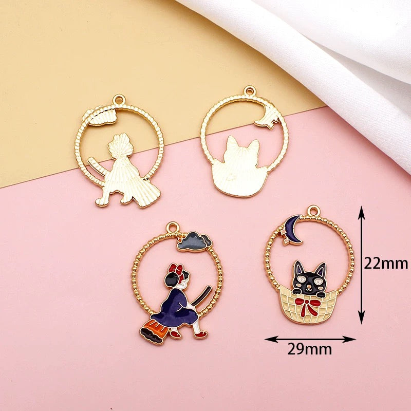 12 Pcs Alloy Enamel Cartoon Charms for DIY Jewelry Making