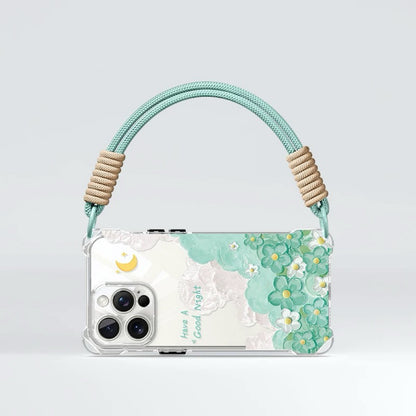 Étui de téléphone à lanières à motif floral de rêve