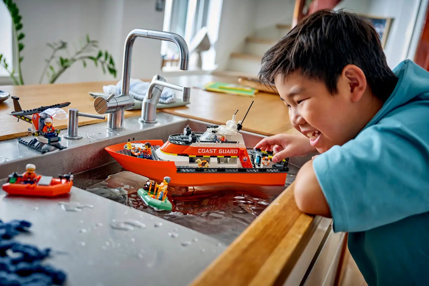 LEGO City Coast Guard Rescue Boat & Helicopter 60504
