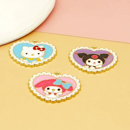 Lovely Sanrio Heart Charms for Jewelry Making