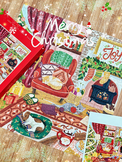 Joyful Vintage Fireplace 1000 Piece Jigsaw Puzzle