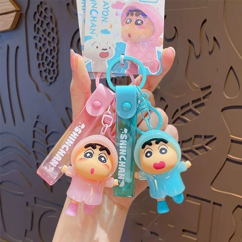 Crayon Shinchan Raincoat Keychain – Cute Cartoon Bag Charm