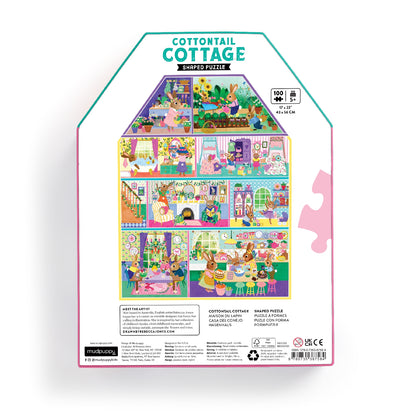 Cottontail Cottage 100 Piece House-shaped Puzzle