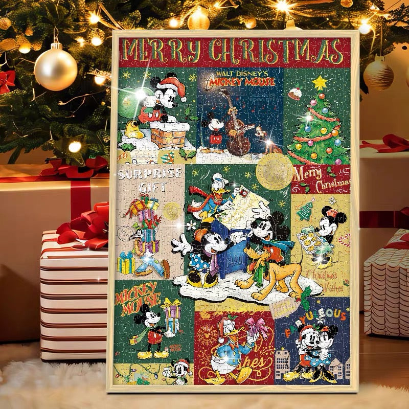 Mickey & Friends Merry Christmas 1000 Piece Gold Foil Jigsaw Puzzle Gubu