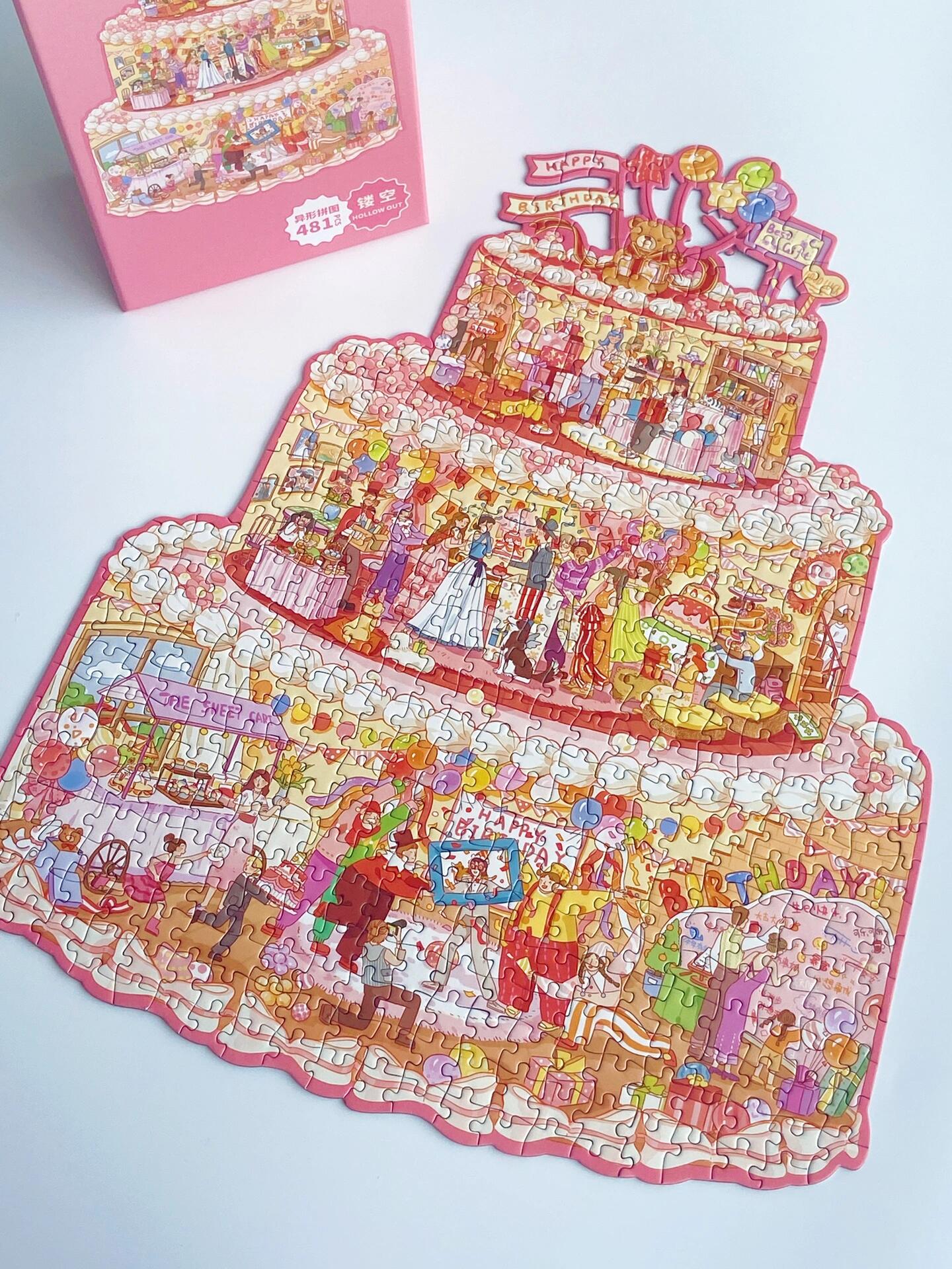 Momibook Birthday Cake Puzzle – 481 Irregular Pieces