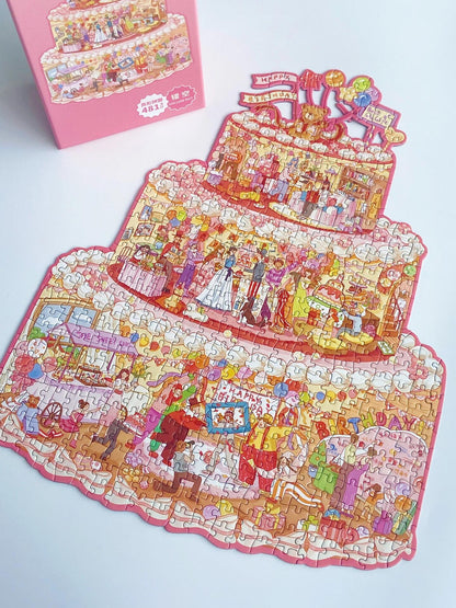 Momibook Birthday Cake Puzzle – 481 Irregular Pieces