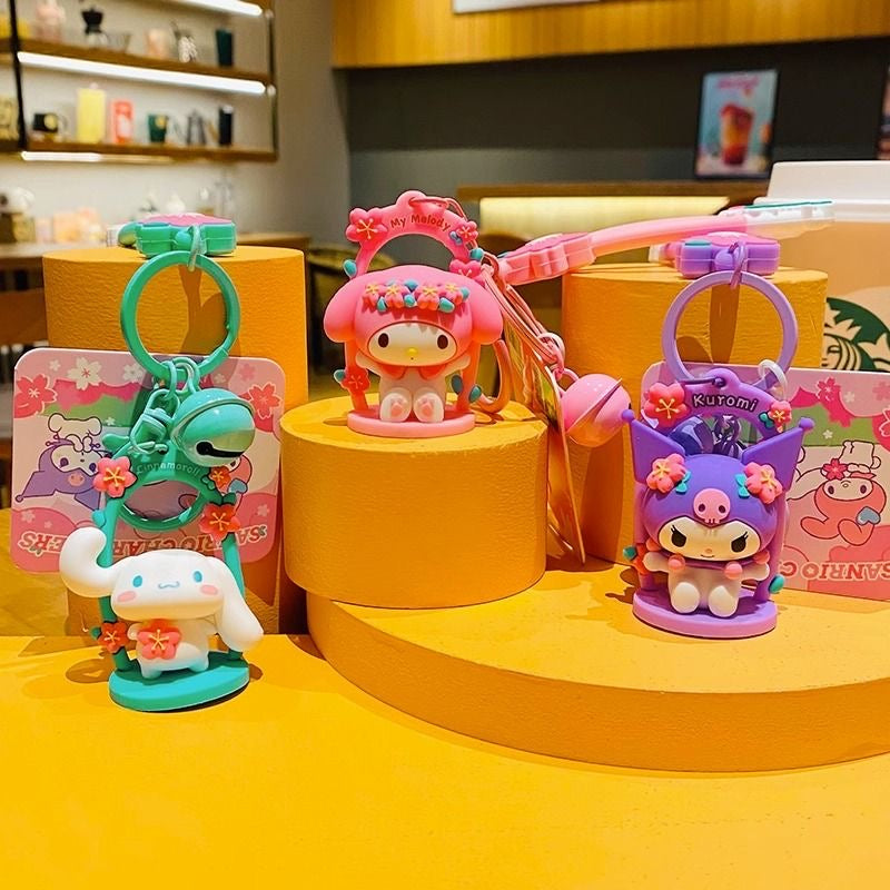 Sanrio Cherry Blossom Swing Keychain