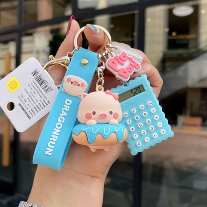 Cute Pig Charm Keychain