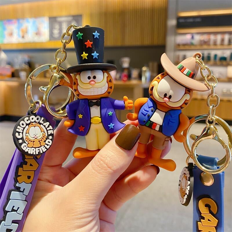 Garfield Cartoon Figure Keychain Charm