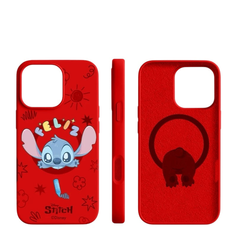 MagSafe Stitch Liquid Silicone Case – Cute, Shockproof & Anti-Fingerprint